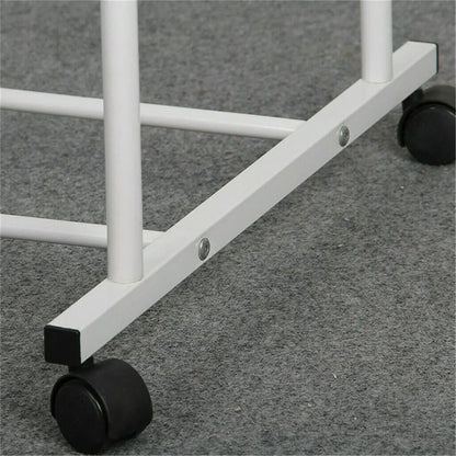 Stylish 1.5M Double Rail Clothes Rack with Wheels - Versatile Storage Solution for Home and Boutique